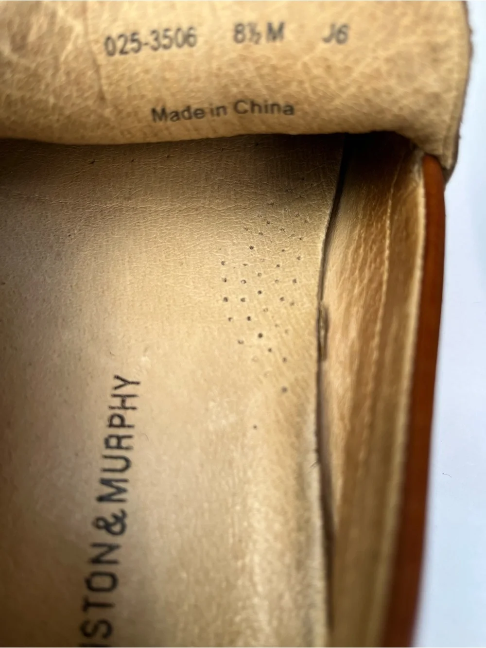 Johnston & Murphy Taupe Suede Slip-On Loafers Brown Trim Metal Bit Size 8.5